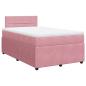 Preview: ARDEBO.de - Boxspringbett mit Matratze Rosa 120x190 cm Samt