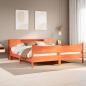 Preview: ARDEBO.de - Massivholzbett ohne Matratze Wachsbraun 200x200 Kiefernholz