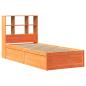 Preview: Massivholzbett ohne Matratze Wachsbraun 75x190 cm Kiefernholz