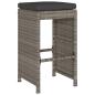 Preview: Garten-Barhocker mit Kissen 2 Stk. Grau Poly Rattan