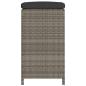 Preview: Garten-Barhocker mit Kissen 2 Stk. Grau Poly Rattan