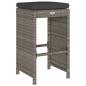 Preview: Garten-Barhocker mit Kissen 2 Stk. Grau Poly Rattan