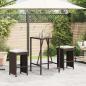 Preview: ARDEBO.de - Garten-Barhocker mit Kissen 2 Stk. Braun Poly Rattan