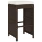 Preview: Garten-Barhocker mit Kissen 2 Stk. Braun Poly Rattan