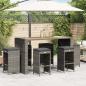 Preview: ARDEBO.de - Garten-Barhocker mit Kissen 6 Stk. Grau Poly Rattan