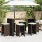 Preview: ARDEBO.de - Garten-Barhocker mit Kissen 6 Stk. Braun Poly Rattan