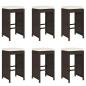 Preview: Garten-Barhocker mit Kissen 6 Stk. Braun Poly Rattan