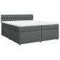 Preview: Boxspringbett mit Matratze Dunkelgrau 200x200 cm Stoff