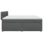 Preview: Boxspringbett mit Matratze Dunkelgrau 200x200 cm Stoff