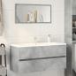 Preview: Waschbeckenunterschrank Betongrau 100x38,5x45 cm Holzwerkstoff