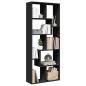 Preview: ARDEBO.de - Raumteiler-Bücherregal Schwarz 67x25x161,5 cm Holzwerkstoff