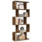 Preview: ARDEBO.de - Raumteiler-Bücherregal 5 Etagen Räuchereiche 70x24x161 cm