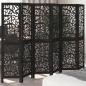 Preview: ARDEBO.de - 6-tlg. Paravent Schwarz Massivholz Paulownia