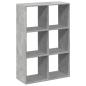 Preview: Raumteiler-Bücherregal Betongrau 69,5x29x103,5 cm Holzwerkstoff