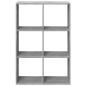Preview: Raumteiler-Bücherregal Betongrau 69,5x29x103,5 cm Holzwerkstoff