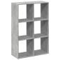 Preview: Raumteiler-Bücherregal Betongrau 69,5x29x103,5 cm Holzwerkstoff