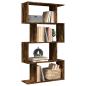 Preview: ARDEBO.de - Raumteiler-Bücherregal 4 Böden Räuchereiche 70x24x129 cm