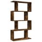 Preview: Raumteiler-Bücherregal 4 Böden Räuchereiche 70x24x129 cm