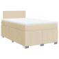 Preview: ARDEBO.de - Boxspringbett mit Matratze Creme 120x200 cm Stoff
