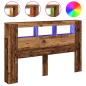 Preview: LED-Kopfteil Altholz-Optik 160x18,5x103,5 cm Holzwerkstoff