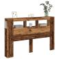 Preview: LED-Kopfteil Altholz-Optik 160x18,5x103,5 cm Holzwerkstoff
