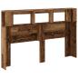 Preview: LED-Kopfteil Altholz-Optik 160x18,5x103,5 cm Holzwerkstoff