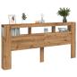 Preview: LED-Kopfteil Artisan-Eiche 220x18,5x103,5 cm Holzwerkstoff