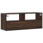 Preview: TV-Schrank Braun Eiche 100x31x39,5 cm Holzwerkstoff und Metall