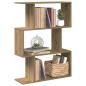 Preview: ARDEBO.de - Raumteiler-Bücherregal 3 Fächer Artisan-Eiche 70x24x97 cm