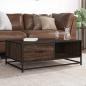 Preview: ARDEBO.de - Couchtisch Braun Eichen-Optik 90x57x35 cm Holzwerkstoff Metall