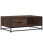 Preview: Couchtisch Braun Eichen-Optik 90x57x35 cm Holzwerkstoff Metall