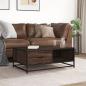 Preview: Couchtisch Braun Eichen-Optik 90x57x35 cm Holzwerkstoff Metall