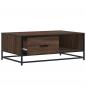 Preview: Couchtisch Braun Eichen-Optik 90x57x35 cm Holzwerkstoff Metall