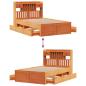 Preview: Massivholzbett mit Regal ohne Matratze Wachsbraun 135x190 cm