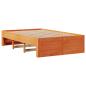 Preview: Massivholzbett mit Regal ohne Matratze Wachsbraun 135x190 cm