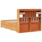 Preview: Massivholzbett mit Regal ohne Matratze Wachsbraun 135x190 cm