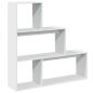 Preview: Raumteiler-Bücherregal 3 Stufen Weiß 123x29x123cm Holzwerkstoff