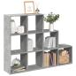 Preview: ARDEBO.de - Raumteiler-Bücherregal 3 Stufen Betongrau 137,5x29x103,5 cm
