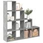 Preview: ARDEBO.de - Raumteiler-Bücherregal 4 Stufen Betongrau 131,5x29x131,5 cm