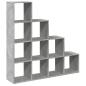 Preview: Raumteiler-Bücherregal 4 Stufen Betongrau 131,5x29x131,5 cm
