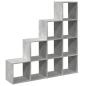 Preview: Raumteiler-Bücherregal 4 Stufen Betongrau 131,5x29x131,5 cm