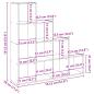 Preview: Raumteiler-Bücherregal 4 Stufen Betongrau 131,5x29x131,5 cm