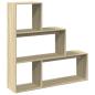 Preview: Raumteiler-Bücherregal 3 Stufen Sonoma-Eiche 123x29x123 cm