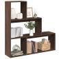 Preview: ARDEBO.de - Raumteiler-Bücherregal 3 Stufen Braun Eichen-Optik 123x29x123cm