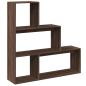Preview: Raumteiler-Bücherregal 3 Stufen Braun Eichen-Optik 123x29x123cm