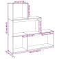 Preview: Raumteiler-Bücherregal 3 Stufen Braun Eichen-Optik 123x29x123cm