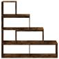 Preview: Raumteiler-Bücherregal 4 Stufen Räuchereiche 143,5x29x143,5 cm