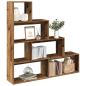 Preview: ARDEBO.de - Raumteiler-Bücherregal 4 Stufen Altholz-Optik 143,5x29x143,5 cm
