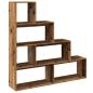 Preview: Raumteiler-Bücherregal 4 Stufen Altholz-Optik 143,5x29x143,5 cm
