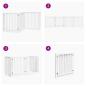 Preview: 4-tlg. Hundetor mit Tür Faltbar Weiß 320 cm Pappelholz